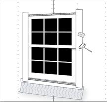 Basic Installation & Window Flashing: METHOD III - Windows-First Method STEP 1 (continued) F. Apply caulk/sealant at jambs and head. Do not caulk at window sill. G. Install flanged window. H.