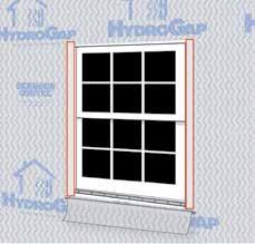 At 2-4 inches below window, cut horizontal slit in HydroGap, extending to edges of jamb flashing.