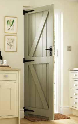 Framed Ledged and Braced Solid timber tongued and grooved door, supplied ready to paint, stain or varnish. V-jointed Nordic Pine timber. Solid timber construction.