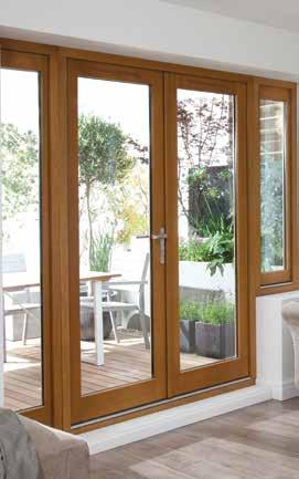 Solid Oak 54mm Pattern 10 These Solid Oak Doors bring elegance and style to any property. Door with handle opens independently for daily access. 24mm Low E toughened insulating glazing, 1.5W/m 2 k.
