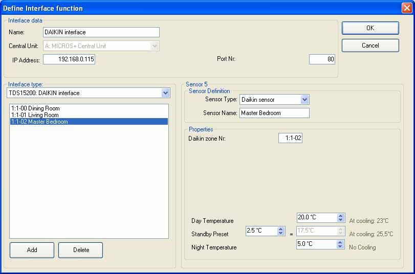 6. Configuring the DAIKIN functionalities To add a DAIKIN interface to your TELETASK system, follow these steps: In PROSOFT Suite, go to the menu "Edit", "Inputs" Choose "New", "Sensor or Heat/Cool