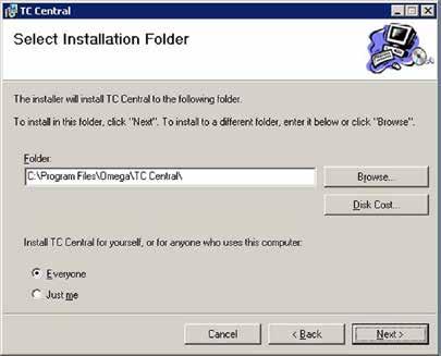 Software 3 Figure 3-2. Select Install Screen From this screen you select the folder were you want the program files installed on your PC.