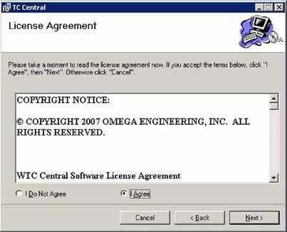 3 Software Figure 3-4. License Agreement Screen From this screen you must select Agree to continue installing your program. After making your selection click the Next > button.
