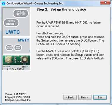 Connector Operation 4 Figure 4-7. Setup The End Device Screen If you have not already placed your connector/transmitter into the Setup mode you should do this now before continuing.