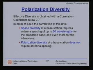 (Refer Slide Time: 00:27:28 min) Now let us switch gears and move into something different than the space diversity technique which is the polarization diversity. What is polarization diversity?