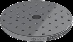MULTI-XIS QUIK HNGE FIXTURING 5-xis Subplates Standard subplates mount to machine table with center bore and do not include mounting holes. Material: 1018 Steel Thickness Tolerance ±0.