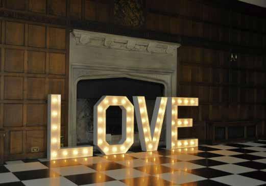 great party atmosphere. Each letter is 1.2m high, 0.90m wide and 0.2m deep Static warm glow effect Can be placed inside or out. Free standing High quality gloss white finish.
