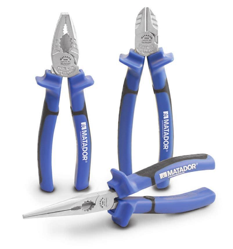 The MATADOR pliers. Simply innovative. 2-component sleeves are more than 2 colors. Innovative functions in the details: Keep it short and simple: The pliers pictograms.