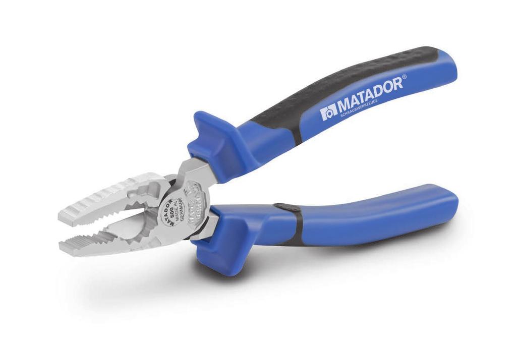 For powerfull grip. Heavy Duty Combination Pliers. Optimised shape prevents hands slipping off.