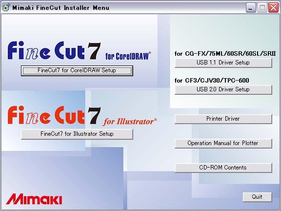 Installation of FineCut For Windows 1 Start