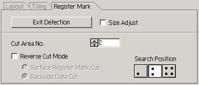 Mark Separation The large data that cannot be cut in one time can be cut in several times. When making the register mark, select [Mark Separation]. ( P.