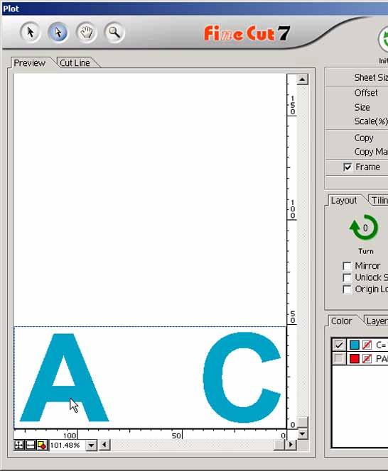 Make Effective Use of Sheet For example, when cutting ABC with different colors each by color, if A and C are cut, the space of B becomes blank as B has different color.