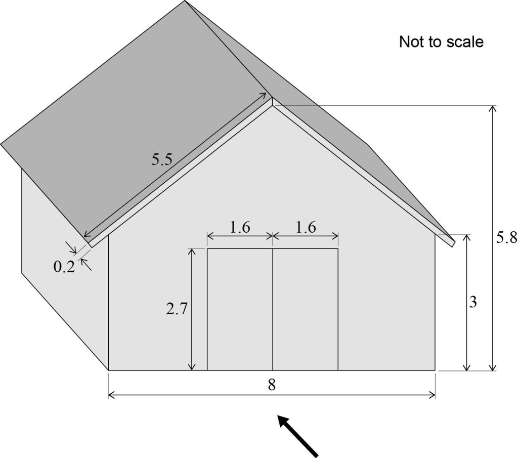 8 Section C Answer all questions. Answer each question in the space provided for that question. Use Barns on page 5 of the Data Sheet. 6 The diagram below gives the dimensions of a barn.
