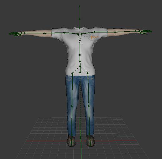 7.1.2 Player 3D Model 3D model of the player character was produced by using MakeHuman. In the ideal case, the model exported from MakeHuman can be directly used by Unity 3D.