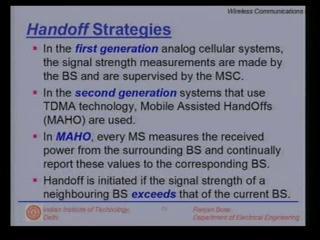 (Refer Slide Time: 00:56:01 min) Some strategies of handoff.