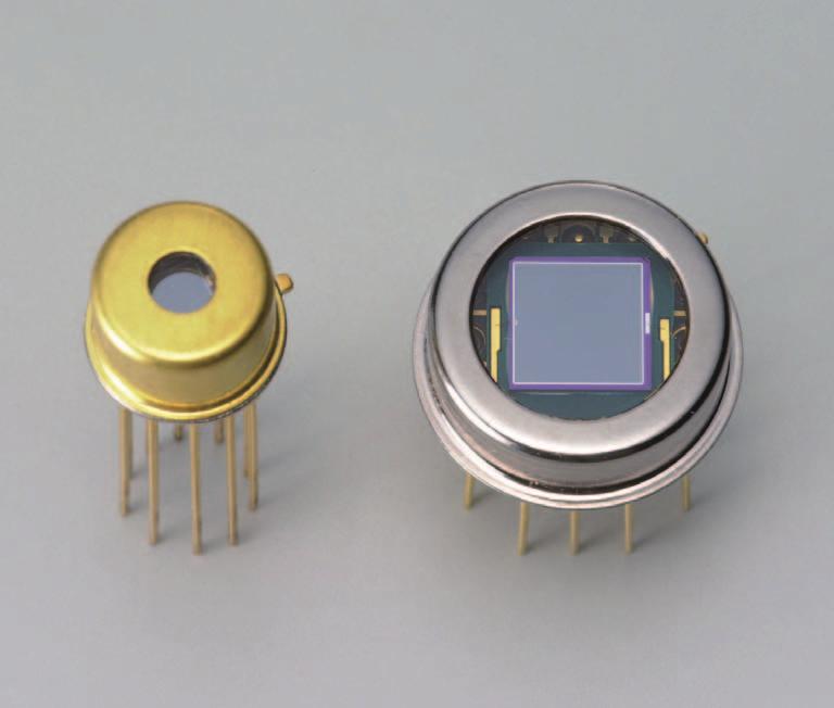 Si photodiodes with preamp Photodiode and preamp integrated with feedback resistance and capacitance The and are low-noise sensors consisting of Si photodiode, op amp, and feedback resistance and