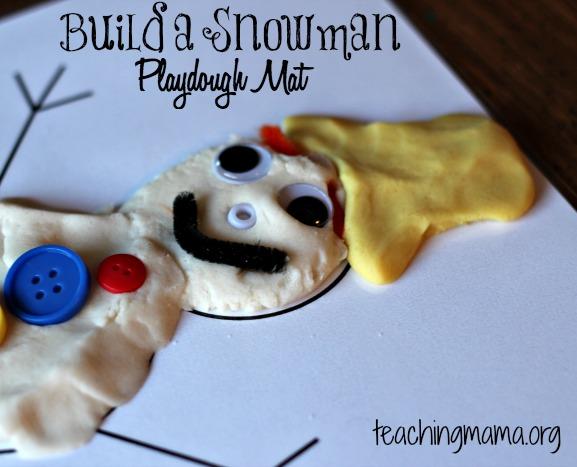 Day 14: Playdough Mats Playdough Playdough Mats (click here for snowman mat or here for people mats) Optional: buttons, small pipe cleaners, googly eyes, beads, etc.