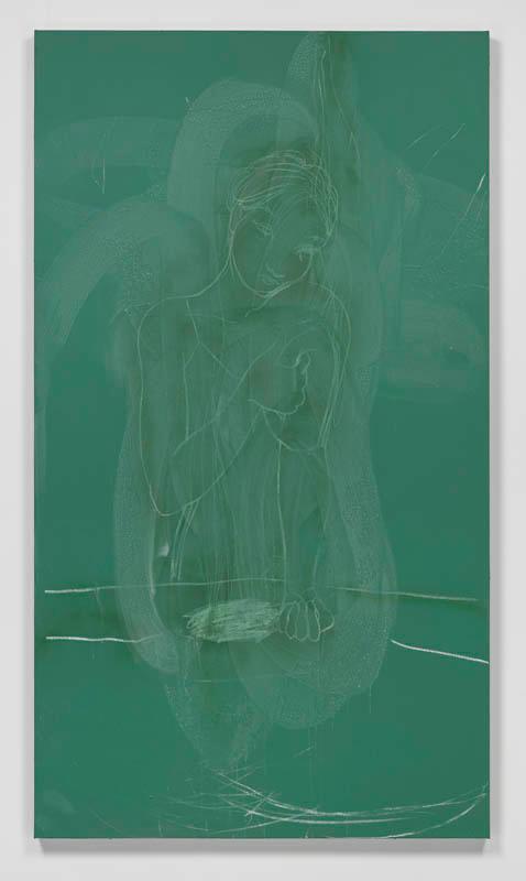Rita Ackermann, Freezer Burn, 2014, Acrylic, enamel, chalk, spray paint on canvas 198.