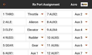 RECEIVER PORT ASSIGNMENTS Channels can be re-assigned to any receiver port.