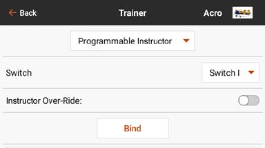 When wireless trainer mode is selected, a drop down menu will appear with the following options: Programmable Instructor: This training mode designates the ix12 as the instructor