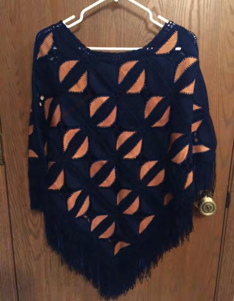 Squares Design: Navy Blue Yarn with