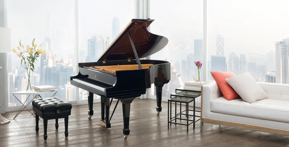 length 5 10 3/4 (180 c m ) width 57 3/4 (147 cm) weight 616 lbs (280 kg) A grand piano with full tone, yet small