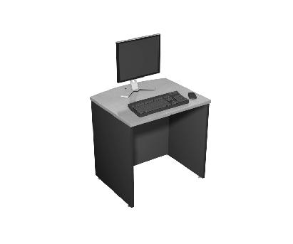 Also available with rectangular countertop. O1000 Desk with finished side panels, finished back and radiused countertop.