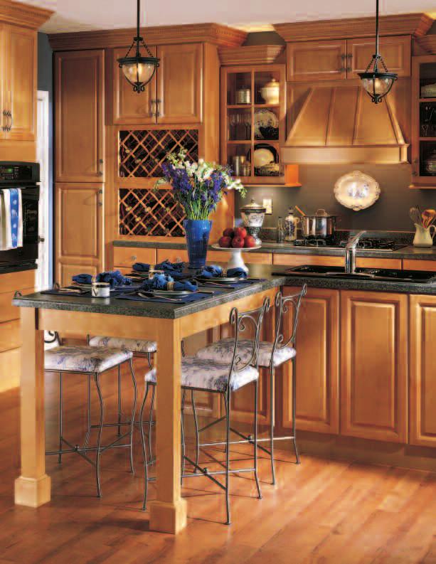 MAPLE CABINETRY Mocha Café TIARA Treasured maple known for its close-grained uniform look and