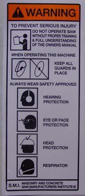 ) #00 RPM CHART DECAL WARNING
