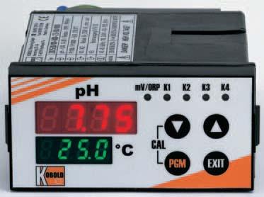 Transmitter for ph-value measuring monitoring analysing COMPACT-LINE Measuring range ph -1 to 14 Switchable from ph to ORP Display of ph value, mv/orp (Oxidation Reduction Potential) and temperature