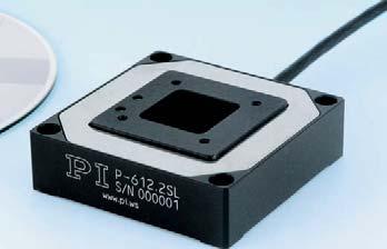P-612 XY Piezo Nanopositioning System Compact, Clear Aperture Ordering Information P-612.2SL XY Nanopositioning System with 20 x 20 mm Aperture, 100 x 100 μm, Strain Gauge Sensors P-612.