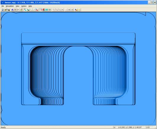 Simulation To view the processes simulation, select the roughing process.