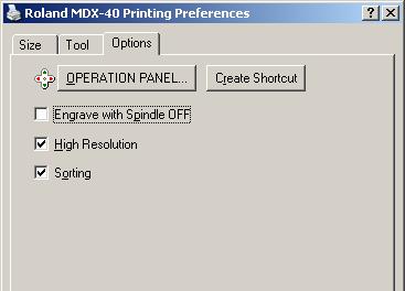 Right click over the Roland MDX-40 and select Printing Preferences.