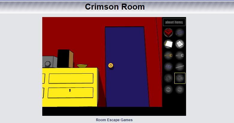 Figure 1: Crimson Room: one side of the room of the game Kazahana-No Exit This game is also someone being lock on this room.
