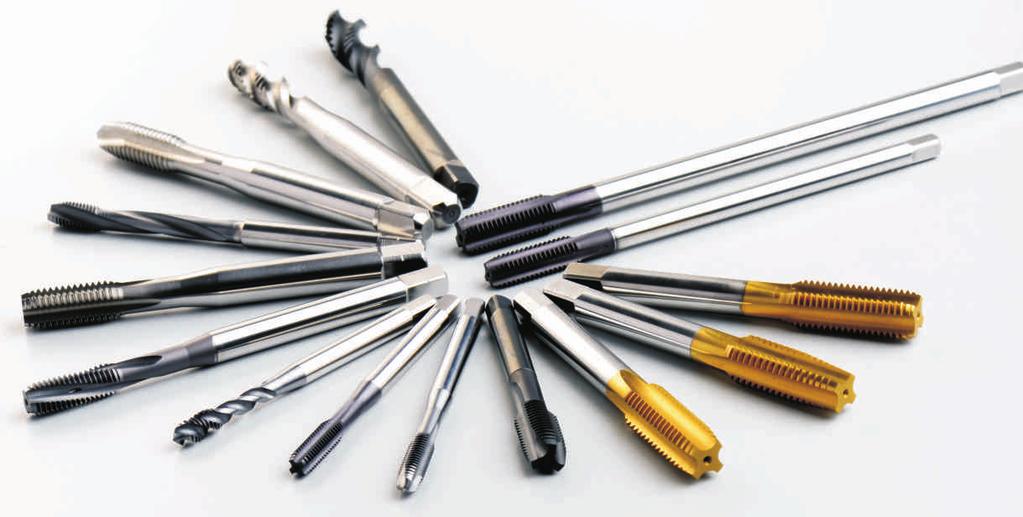 Flute type - straight, spiral, spiral point (gun nose) Metric M3- M20 UNC, UNF and specials on request Thread forms 0.7 to 2.