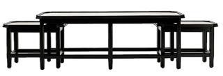 Bolster Bench 107-507B 53in W x 20in D x 22 1/4in H 134cm W x 50cm D x 56cm H Flat-cut cherry veneers with Tea Leaf