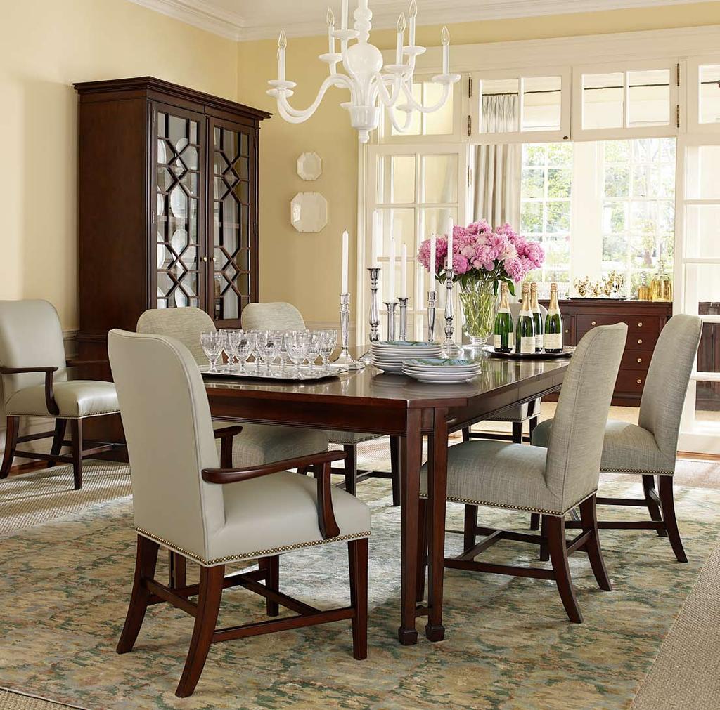 dining With slim profiles and refined dimensions, this ensemble while generous in size leaves the surrounding room feeling spacious and airy.