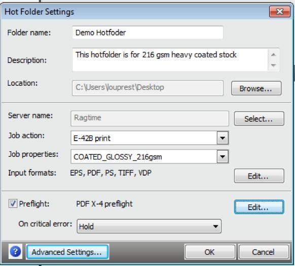Hot Folders Automated method of sending documents to a Fiery server Drag and drop documents onto a hot folder Prepress