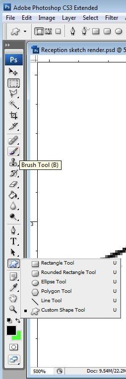 With this in mind it is often useful to join up any gaps in the sketch lines so you can select each area with a single click. The tool we will use to do this is the brush tool.