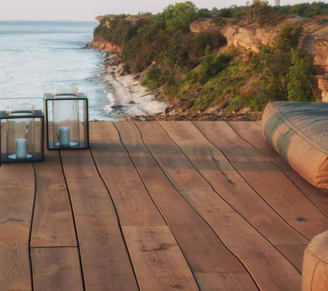 Bolefloor decking boards are made from solid thermo treated ash.