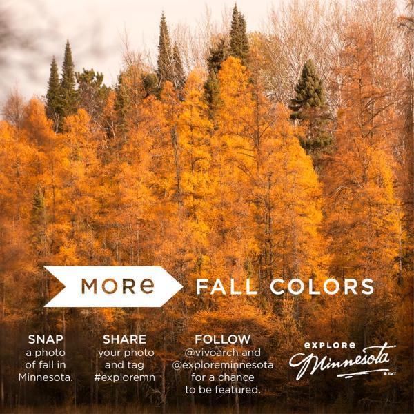 FA L L E M T I N S TA G R A M P R O G R A M + Explore Minnesota Tourism partnered with three Minnesota-based Instagrammers to share photos featuring the three main colors of fall.