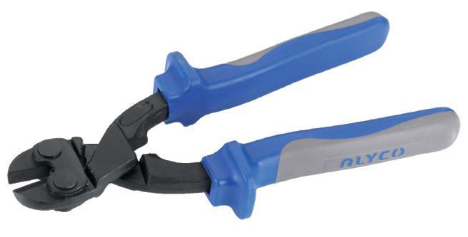 Compound diagonal cutting pliers Hardened cutting edges (6 HRC).