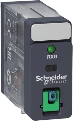 Introduction 2 Introduction of the product range The RXG interface relay range includes: 0 A relays with C/O contact and A relays with 2 C/O contacts.