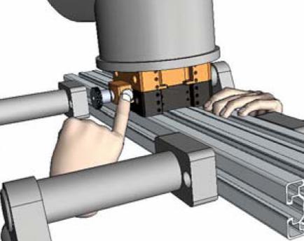 Push the quick-action rod release button on the Master body. Be sure the Tool is engaged with the Master. There should be no gap between the Master and Tool at this time. Figure 3.