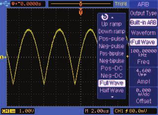 Modulate your waveforms with AM, FM, FSK, PSK, and PWM modulation schemes and use any of the 30