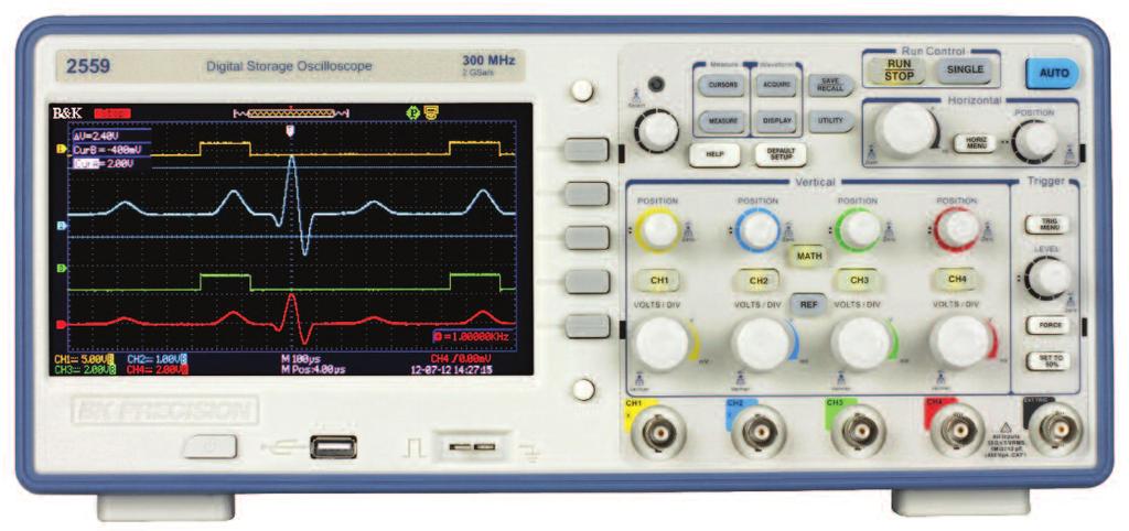 Oscilloscopes Digital Storage Oscilloscopes Model 2559 The 2550 Series digital storage oscilloscopes provide high performance and value in 2-channel and 4-channel configurations.