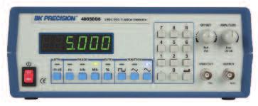 Features & Benefits Sine, square, and triangle waveforms up to 5 MHz Number pad for quick input of frequency Adjustable DC offset Adjustable duty cycle Front panel push button and pull knob can