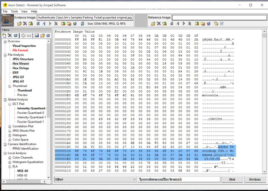 Back to the investigation... The image that you see on your monitor is a graphical representation of the fundamental binary data that constitutes a computer file.