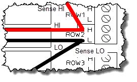 Chapter 4 Calibration Procedures Relay Verification...Continued from previous page Tests 9-16 (ROW2): Move the HI, LO, Sense HI and Sense LO leads to ROW2 as shown below.