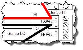 Chapter 4 Calibration Procedures Relay Verification...Continued from previous page Tests 17-24 (ROW3): Move the HI, LO, Sense HI and Sense LO leads to ROW3 as shown below.